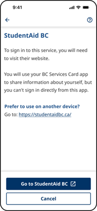 Go to a service website